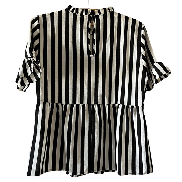 Asos JDY Striped Ruffle Babydoll Blouse Size Small NWT - Picture 5 of 6